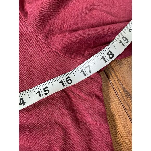 Garnet hill cotton wine collared ruffle blouse large - Picture 9 of 9